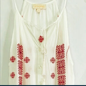 Lucy & Laurel Sleeveless White Blouse,Size Small. Stylish Spaghetti Strap